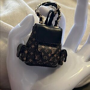 Chic Mini Monogram Backpack with Gold Chain Accents